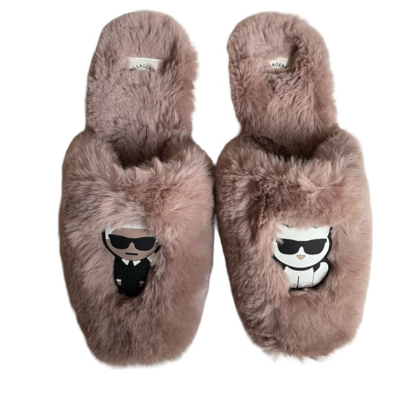 ‼️sold Karl Lagerfeld Paris Lucille fluffy slides size 10 new with tags - Picture 10 of 11